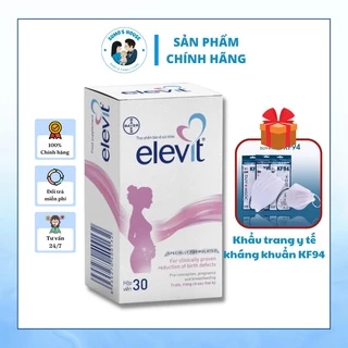 Viên Uống Vitamin Elevit Cho Bà Bầu Bổ Sung Khoáng Chất, Tăng Đề Kháng (Hộp 30 Viên)