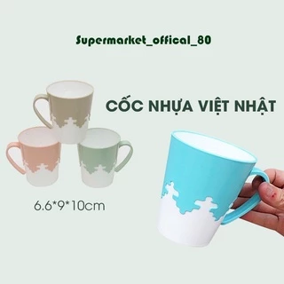 Cốc nhựa Việt Nhật 2 màu xinh xắn chịu nhiệt, cốc uống nước trong gia đình