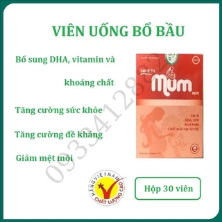 Viên uống bổ bầu Sắt III Mum New hộp 30 viên giúp bổ sung DHA, vitamin và khoáng chất cho mẹ bầu, giúp tăng sức khỏe