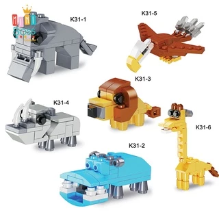 Đồ chơi lego trong trứng xếp hình khủng long, xe công trình, động vật | Trứng lego xếp hình ngộ nghĩnh MiniBoss