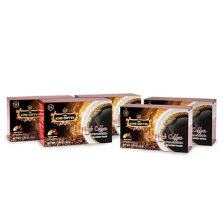 Combo 5 Cà Phê Hòa Tan Đen Thuần Khiết KING COFFEE - Hộp 15 gói x 2g - Không Đường