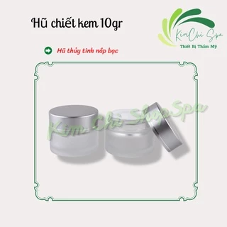 Hũ chiết kem thủy tinh nắp bạc 10gr