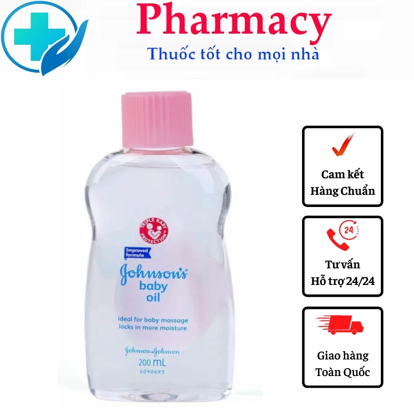 [Hàng Nhập khẩu] Dầu mát xa dưỡng ẩm Johnson's baby oil pink 200ml