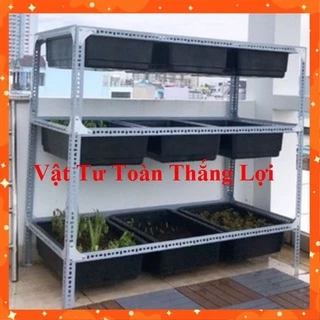 Kệ vê lỗ 4x4cm trồng rau kích thước khay rộng 67cm x dài1.3m x cao 1m,1.2m,1.5m nhiều tầng,