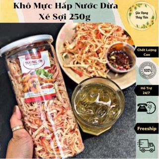 Khô Mực Hấp Nước Dừa Xé Sợi 250g - Mực Khô Nhà Hấp Nước Dừa Béo Ngậy Ăn Là Nghiện