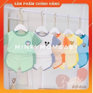 Bộ Thun Lạnh Cộc Tay MinkyMom In gấu Cho Bé Trai Bé Gái ,cộc đô