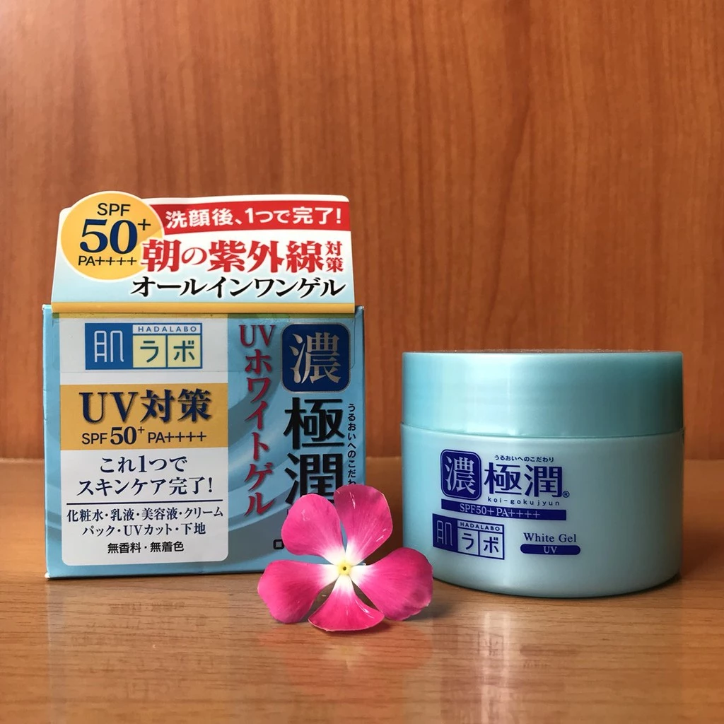 Kem dưỡng ẩm, chống nắng ban ngày Hada Labo Koi-Gokujyun UV White Gel SPF50+ PA++++ 90g