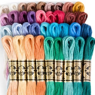 Chỉ thêu cotton DMC EMBROIDERY FLOSS 12 SKEINS 8M Art 117 (bảng màu 23/25)