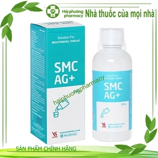 Nước súc miệng SMC AG+ 250ml, nước súc miệng vệ sinh răng miệng hiệu quả