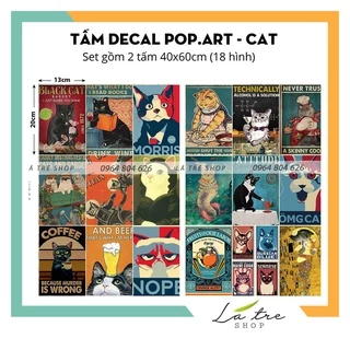 Poster decal tranh decor hình dán tường vintage trang trí phòng ngủ áp phích dán tường quầy bar POP.ART CAT 1007