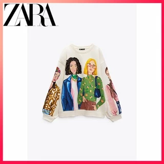 Zara Áo sweater In Họa Tiết Xinh Xắn Theo Phong Cách Thu Đông Dành Cho Nữ