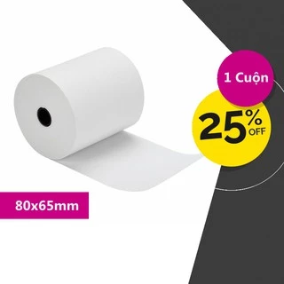 1 Cuộn Giấy In Nhiệt Oji Khổ K80 (K80x65 mm) - Cho Máy In Bill Đường Kính 65mm (80mm x 65mm)