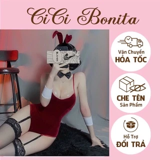 Set cosplay thỏ nhung sexy 2 màu đỏ,đen 🚀Ship hoả tốc SG+ Che tên sp- CICI BONITA HCM CP51