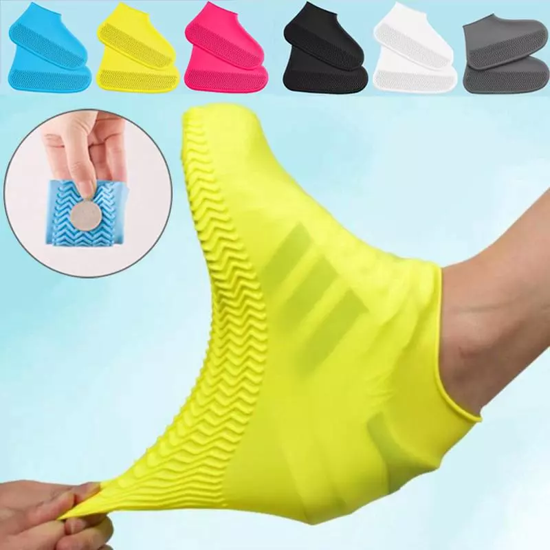 1 Đôi Bọc Giày Đi Mưa Bằng Silicone Chống Nước Chống Trượt Có Thể Tái Sử Dụng