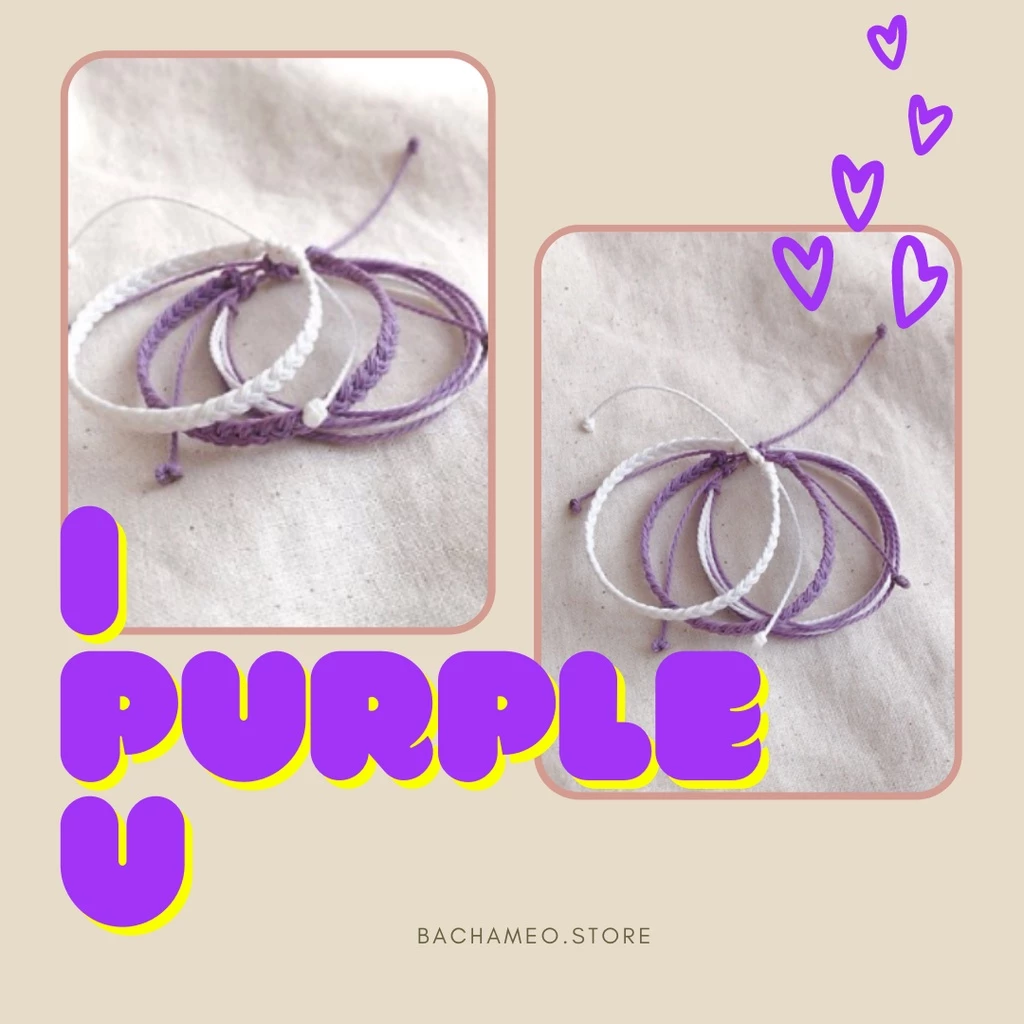 Set vòng waterproof - I PURPLE YOU (có size chân) - BacHaMeo Store