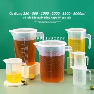 Có nắp Ca Ly đong đinh lượng 250ml - 500ml - 1L - 2L - 3.5L - 5L  làm bánh, pha chế (chất dày, bền, đẹp) BẾP NHÀ BEAR