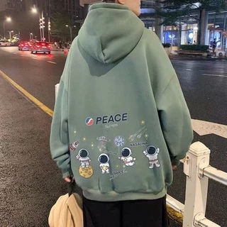 Áo Hoodie Dáng Rộng In Họa Tiết Hoạt Hình Phong Cách Hip hop Hàn Quốc Thời Trang Cho Nam Size M-5XL