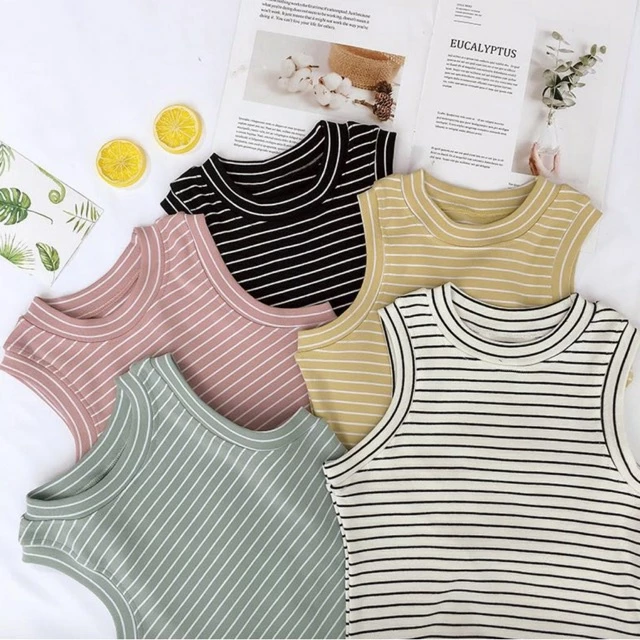 Áo ba lổ croptop TIENKHISHOP ôm body sọc ngang dành cho nữ BS25