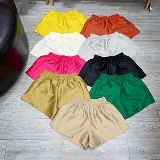 Quần shorts phồng ống rộng cạp chun nhiều màu sắc