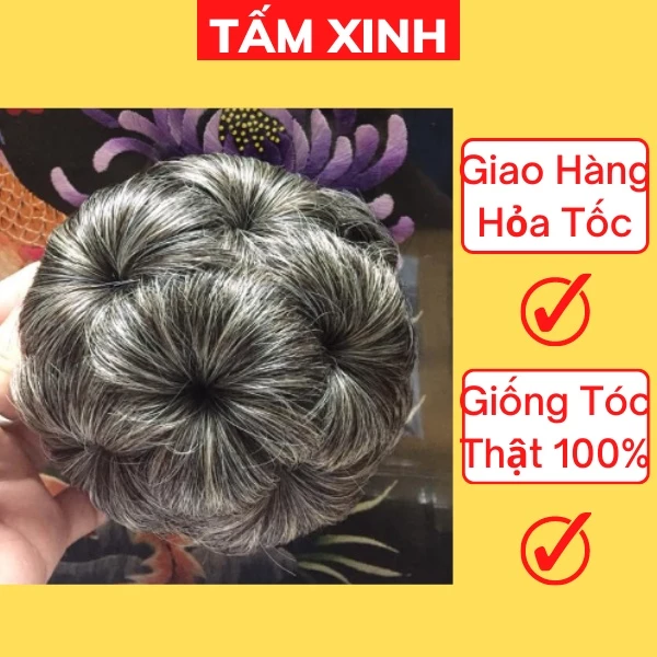 Búi tóc giả đẹp - tóc giả búi hoa muối tiêu
