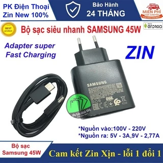 Bộ Sạc Nhanh Samsung 45W ( Super Fast Charge) - Chuẩn Zin New - Nguyên SEAL