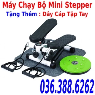 Máy chạy bộ mini stepper tại chỗ tặng dây cáp co giãn tập tay + bàn xoay eo, bảo hành máy chạy bộ 6 tháng