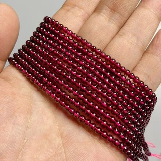 Tự Nhiên AA + Đỏ Garnet Hạt Thật Garnet Thạch Anh Craystal Đá Quý Rời Hạt Đá Để Trang Sức Làm Vòng Tay DIY Vòng Cổ