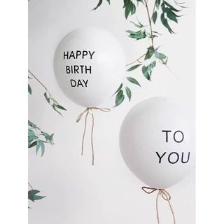 Bóng cao su trắng in chữ Happy Birthday To You phong cách Hàn Quốc trang trí sinh nhật