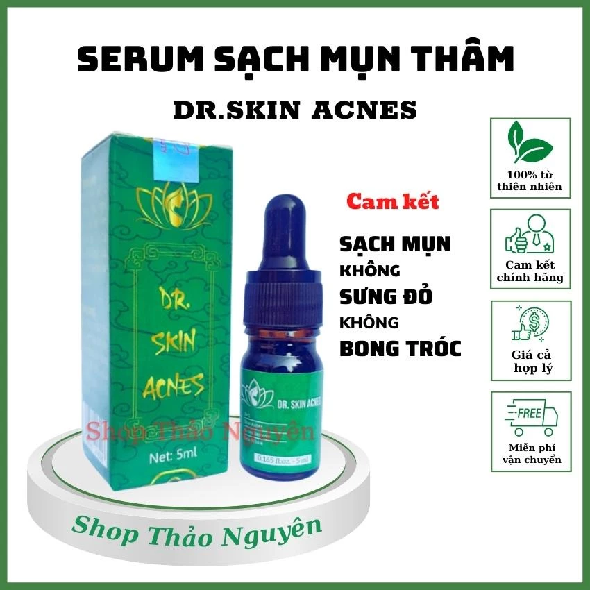 Serum mụn Dr.Skin acnes, sạch mụn Dr skinacnes 5ml bay mụn hết thâm làm mịn da hiệu quả trong 7 ngày