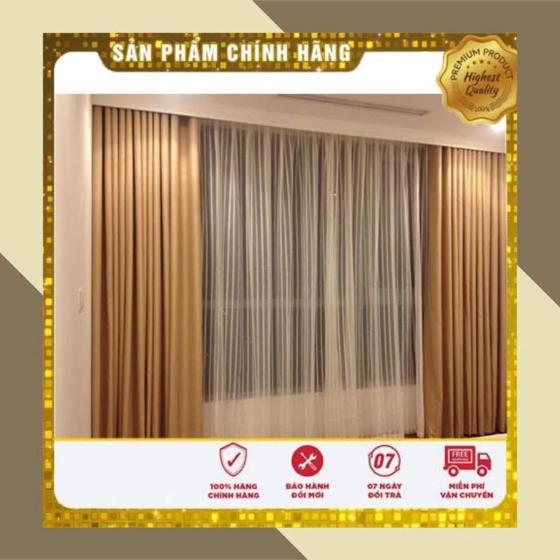 RÈM CỬA vàng đồng chống nắng cực tốt 🔆, sang trọng, nhiều kích cỡ, hoạ tiết - Rèm Cửa - vàng đồng