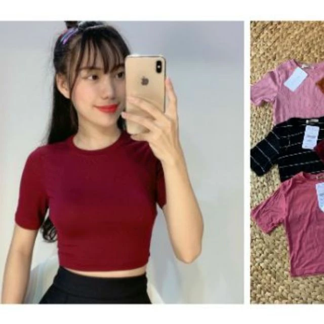 Áo thun ôm tay ngắn nhiều màu | ôm body | áo phông ulzzang cute