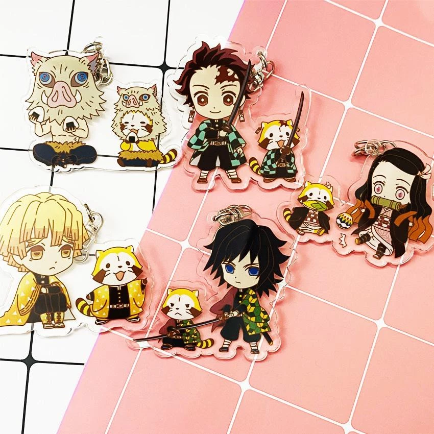 ( Mica trong acrylic ) Móc khóa Kimetsu no Yaiba Thanh gươm diệt quỷ ver kuma quà tặng xinh xắn dễ thương anime chibi