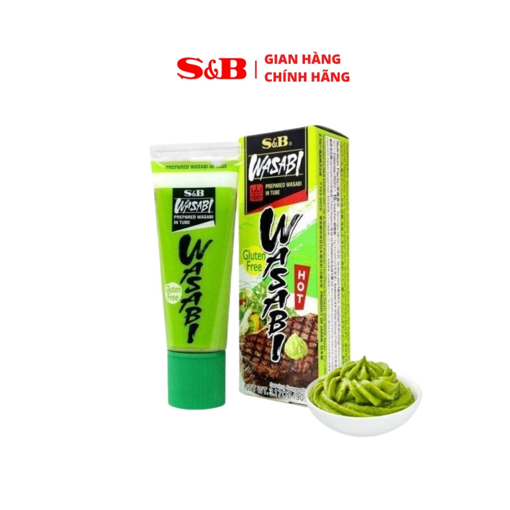 Mù Tạt Wasabi S&B Prepared Wasabi Cay Nồng Tuýp 90g