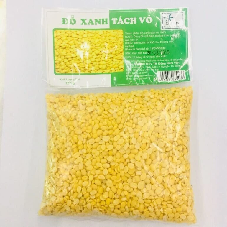 Đậu xanh - đỗ xanh  tróc vỏ thuần chủng không biến đổi gen 500gr HCM