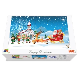 Bộ Tranh Xếp Hình Minh Châu 150 Mảnh Kích Thước 20x30cm - Happy Christmas