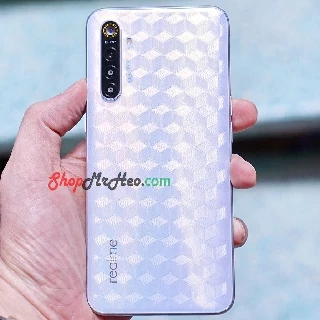 Skin Dán Mặt Sau Lưng Vân 3D OPPO K5 - Realme XT - X2 - Carbon, Hình hộp, Nhám, Vân Da