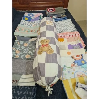 Vỏ Gối Ôm Cotton 100%, May dây chuông, dây rút tiện dụng, size 35x100cm. Chất liệu mềm mát, mẫu Kute