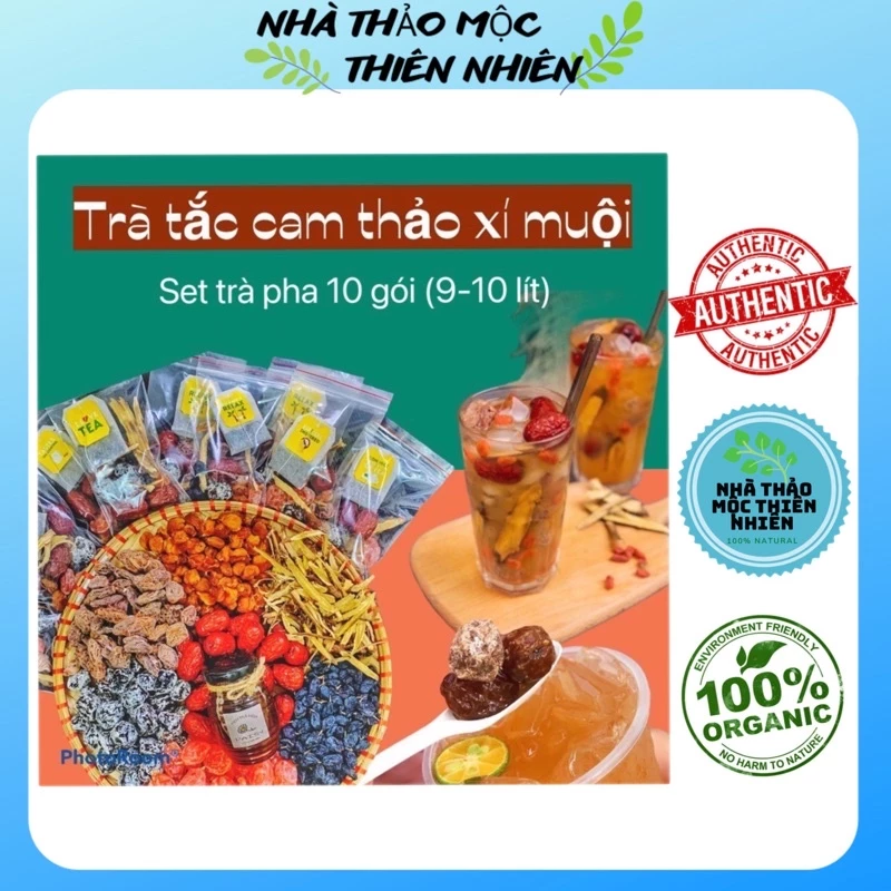 [Set 10 gói] Trà lipton tắc xí muội thảo mộc giải nhiệt, thanh mát (kèm hũ tắc xí muội mặn ngọt)