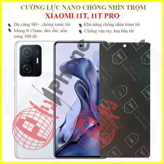 Dán chống nhìn trộm Xiaomi 11T, 11T Pro - Dán cường lực dẻo nano 9H+