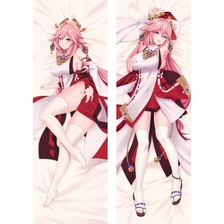 60x180cm Genshin Impact Yae Miko Guuji Dakimakura Ôm Thân Gối Otaku Chăn Ga Gối Vỏ Anime Đệm Cosplay