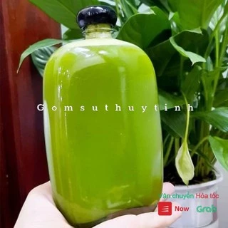 Chai thủy tinh/ Bình thủy tinh dẹt tròn nắp nhựa có dung tích là 350ml