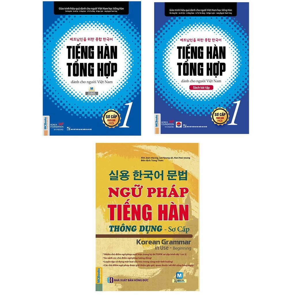 Sách - Combo Giáo Trình Tiếng Hàn Tổng Hợp Sơ Cấp 1 ( Bản Đen Trắng ) Và Ngữ Pháp Tiếng Hàn