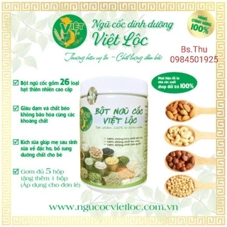 BỘT NGŨ CỐC VIỆT LỘC ( dinh dưỡng, bầu, lợi sữa) BỘT ĂN DẶM, CHÁO VỠ VIỆT LỘC hộp 500gr