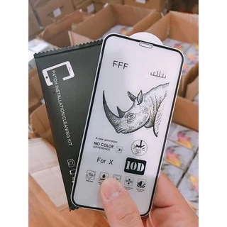 Kính cường lực Full màn 10D Tê giác cho iPhone 6 đến 12 Pro max siêu cứng Full box