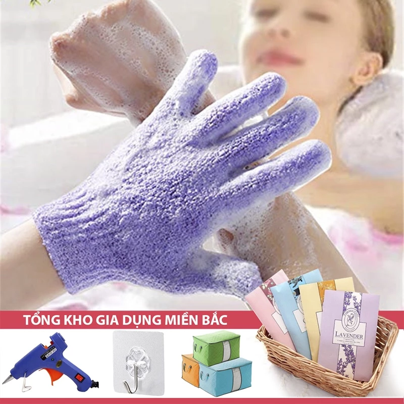 [Tổng Kho Sỉ] Găng Tay Rửa Mặt - Bao Tay Sợi Cotton Tẩy Tế Bào Chết Đa Năng Giúp Mát Xa Và Thẩm thấu Dưỡng Ẩm Cho Da