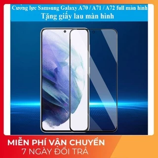 Cường lực Samsung A70 , A71 , A72 full màn hình 9H , bảo vệ màn hình bị trầy xước - Tặng giấy lau màn hìn