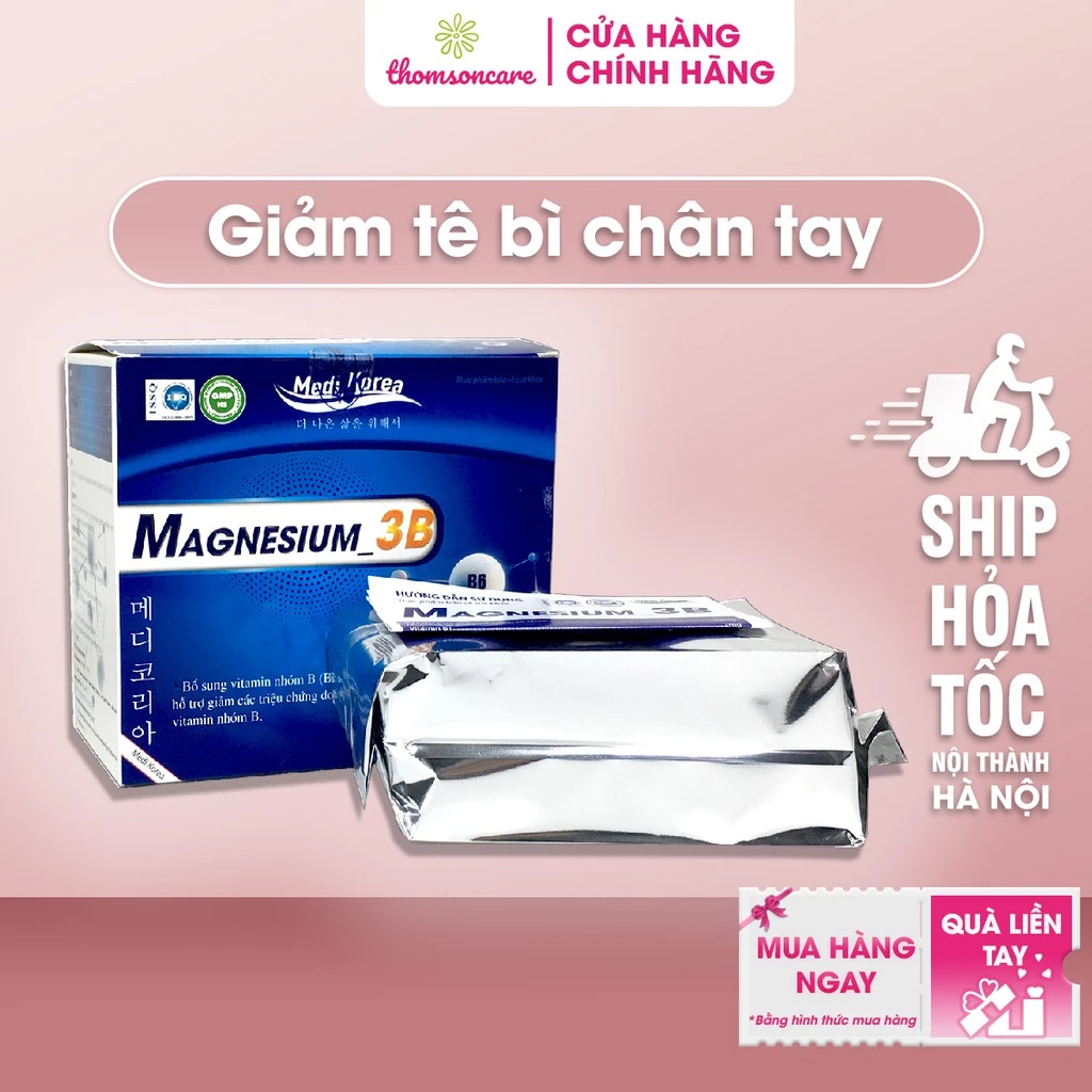 Bổ sung Magie và vitamin 3B - Giảm tê bì chân tay - Magnesium 3b - Hộp 100 Viên