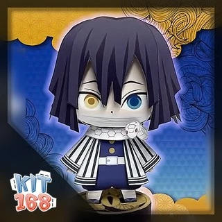 Mô hình giấy  Anime Chibi Obanai Iguro ver 2 – Demon Slayer (Kimetsu No Yaiba) + kit mô hình hộp trang trí