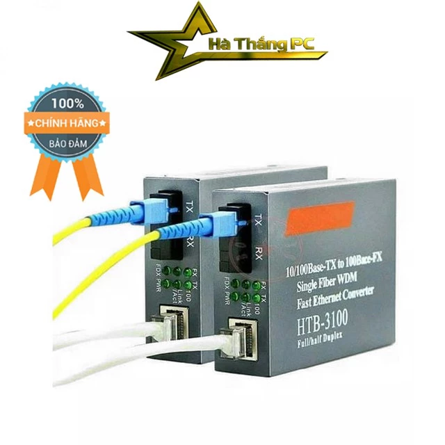 Bộ Chuyển Đổi Converter Quang NetLink HTB 3100 / HTB GS03 A/B 25KM 100Mbps 1 Sợi 1 Cổng LAN