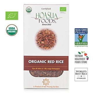 Gạo lứt đỏ hạt dài hữu cơ Hoa Sữa (mềm cơm, thơm mùi lá dứa) - Hộp 1kg